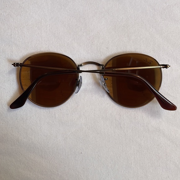? Ray Bans│Unisex Sunglasses Antique Gold Round Metal B-15 RB3447 50-21 main image 4